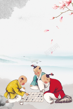 中国象棋海报背景素材背景