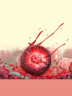 鲜果复苏季当季鲜果酸甜杨梅促销海报背景模板高清图片