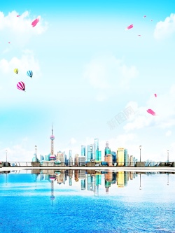 上海东方明珠背景模板背景
