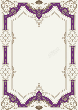 紫色花纹展板背景海报
