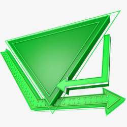 绿色立体图绿色三角箭头立体图形高清图片