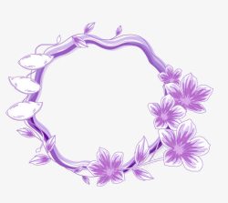 紫色植物边框素材