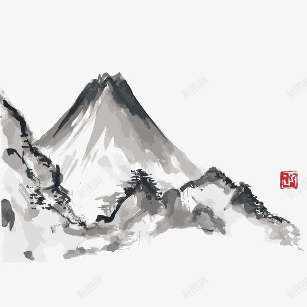 水墨山矢量图ai免抠素材_新图网 https://ixintu.com 山 水墨 水墨画 矢量山 矢量图