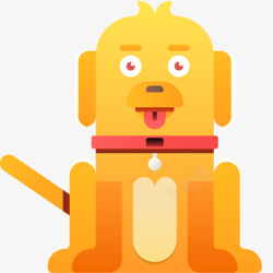 橙色小狗二维卡通橙色狗高清图片