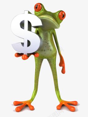 拿着美元符号的青蛙图标图标