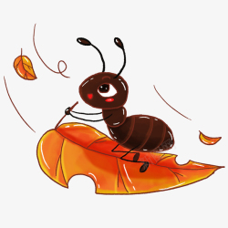 立秋素材可爱卡通立秋蚂蚁高清图片