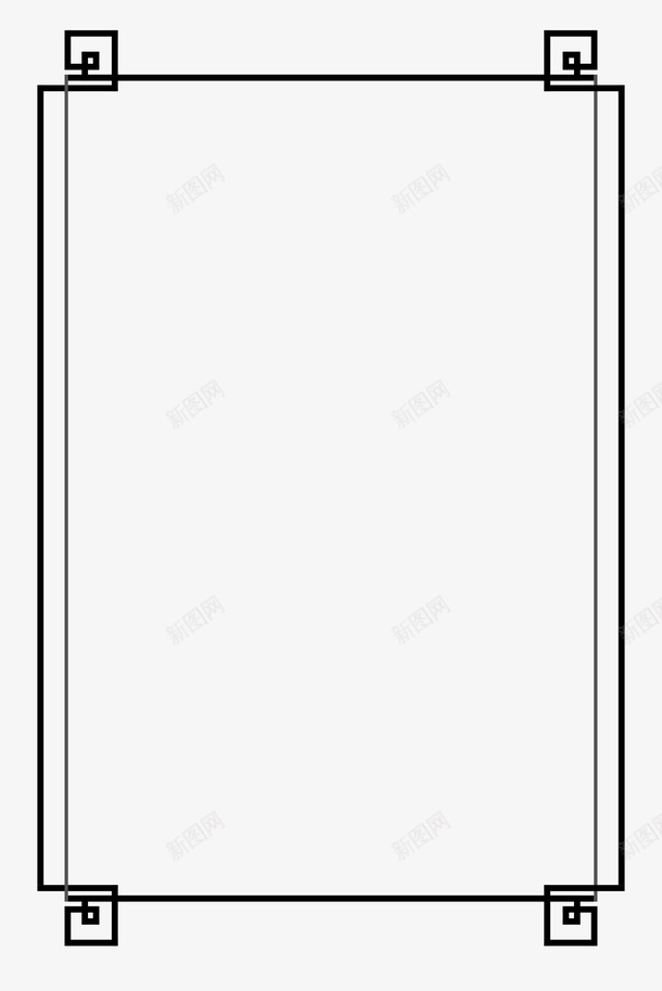 边框线型边框中式元素装饰元素png免抠素材_新图网 https://ixintu.com 中式元素 线型边框 装饰元素 边框