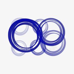 蓝色圈圈抽象几何素材