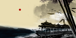 古典船中国风船背景素材高清图片