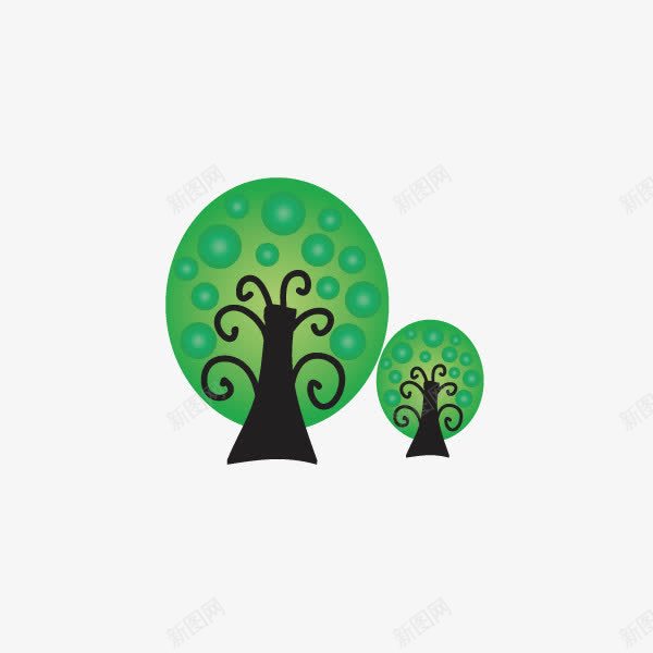 绿色小树png免抠素材_新图网 https://ixintu.com 卡通 小清新 手绘 植物