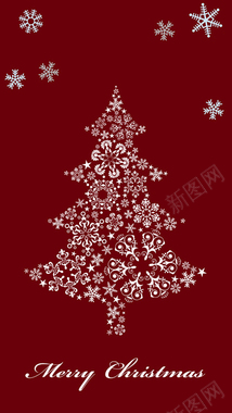 圣诞节发光圣诞树红色H5背景背景