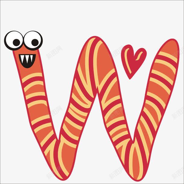 字母Wpng免抠素材_新图网 https://ixintu.com 卡通动物 卡通字母 卡通表情 字母设计