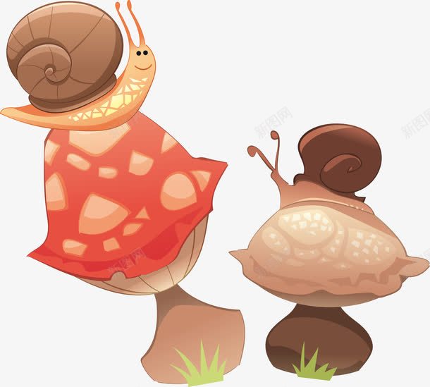 卡通蘑菇上的蜗牛png免抠素材_新图网 https://ixintu.com 卡通蘑菇上的蜗牛 卡通蘑菇矢量 卡通蜗牛矢量 矢量卡通蘑菇上的蜗牛