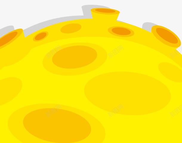 黄色卡通月球表面png免抠素材_新图网 https://ixintu.com 卡通 月球 表面 黄色