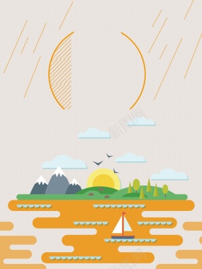 橙色二十四节气之小暑节气海报背景背景