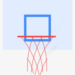 卡通扁平化篮球框素材