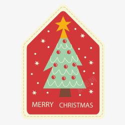彩色光效圣诞树圣诞贺卡标签矢量图高清图片