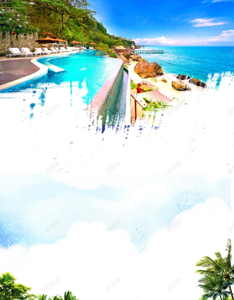 畅游夏日海岛旅游psd设计背景_新图网 https://ixintu.com 150PPI PSD源文件 分层文件 夏季旅游 巴厘岛 平面设计 旅游度假 海岛小船 海岛旅游 热带旅游 畅游夏日 自由行 蓝色大气 蜜月游