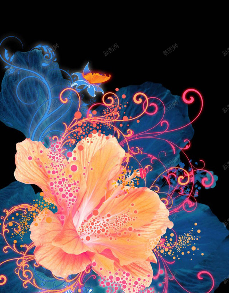 抽象浪漫彩色花卉H5背景jpg设计背景_新图网 https://ixintu.com H5 H5背景 h5 彩色 抽象 梦幻 浪漫 花 花朵 蓝色