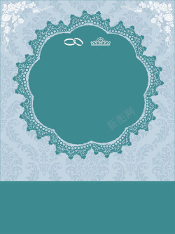 迎宾花绿色欧式花纹婚礼邀请卡背景高清图片