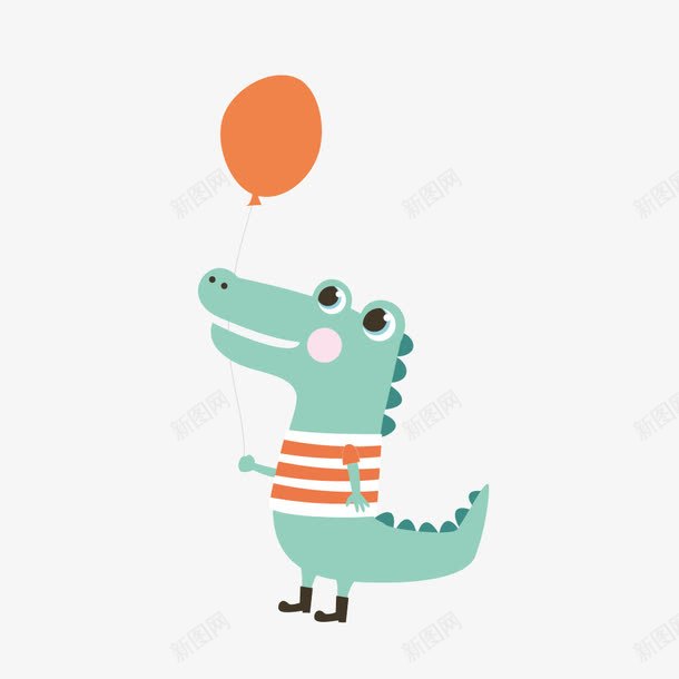 蓝色卡通鳄鱼气球png免抠素材_新图网 https://ixintu.com 卡通 卡通鳄鱼 气球 蓝色 鳄鱼