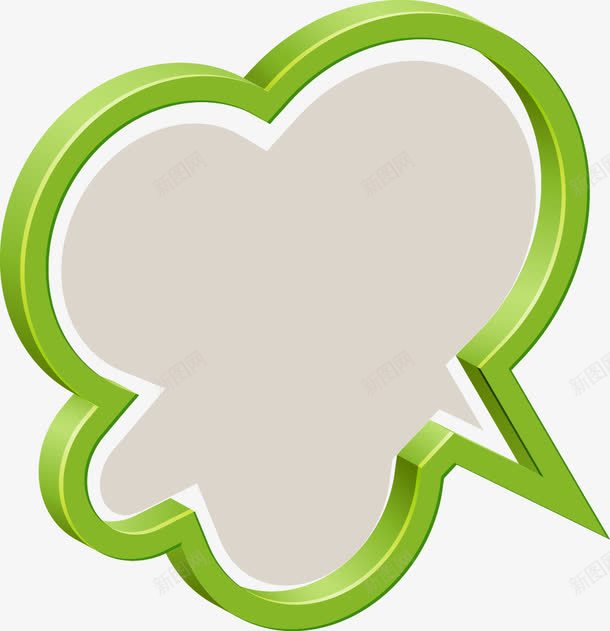 绿色3D立体云朵对话框png免抠素材_新图网 https://ixintu.com 3D 云朵 对话框 立体 绿色