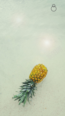 小清新促销菠萝海滩H5背景背景