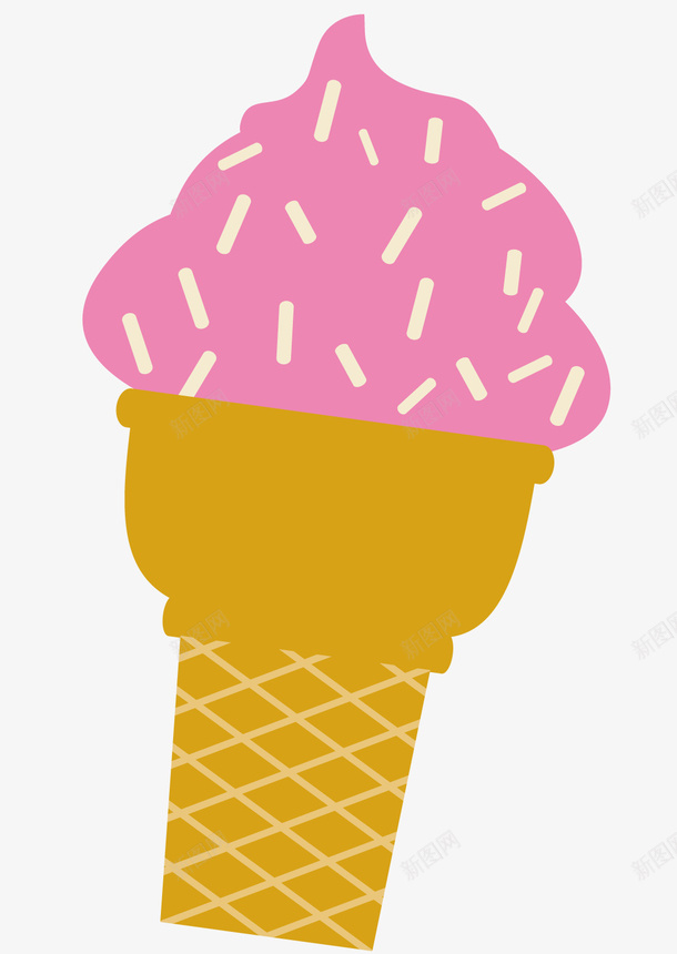 粉色冰淇淋矢量图ai免抠素材_新图网 https://ixintu.com 冰淇淋 凉的食物 矢量素材 粉色冰淇淋 食品 食物 矢量图