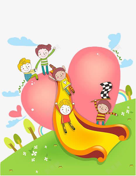 孩子玩滑滑梯png免抠素材_新图网 https://ixintu.com 卡通 孩子 滑滑梯 玩滑滑梯 玩耍