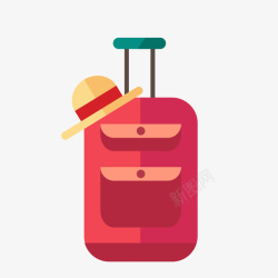 红色拉杆行李箱素材