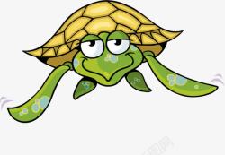 卡通乌龟泡海龟正面素材
