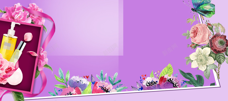 紫色感恩节特卖美妆淘宝首页背景