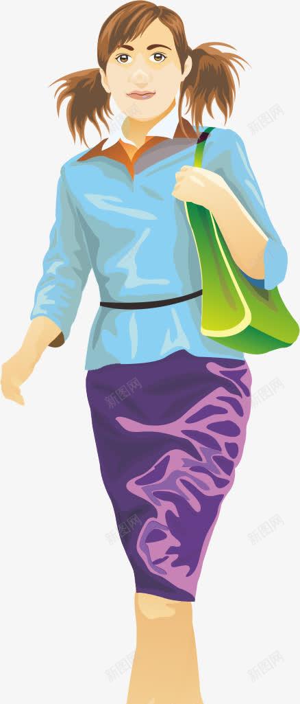 走路的女人png免抠素材_新图网 https://ixintu.com 卡通 女人 步行 职员 走路的人