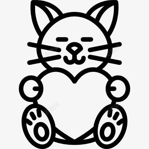 猫的心图标png_新图网 https://ixintu.com 动物 情人节 浪漫 爱 蓬松