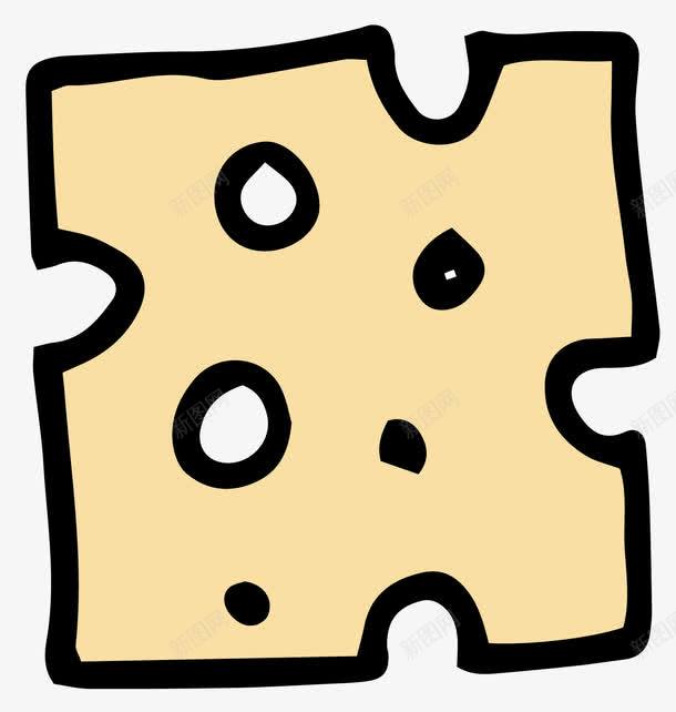 一片奶酪面包png免抠素材_新图网 https://ixintu.com 吃的 圆形洞洞 奶酪面包 点心 美味 食品 食物 黄色食物