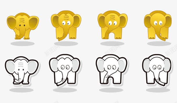 卡通手绘可爱小象图标png免抠素材_新图网 https://ixintu.com 卡通的小象 可爱的小象 小象的图标 手绘的动物 矢量的小象