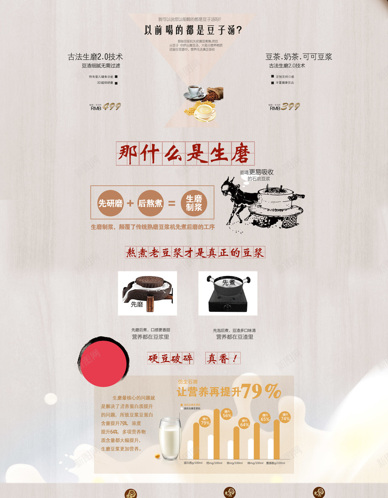 中国风复古豆浆机店铺首页jpg设计背景_新图网 https://ixintu.com 中国风背景 水墨背景 复古背景 豆浆机 黄豆 食品促销 家电数码 电器 淘宝 店铺背景 首页