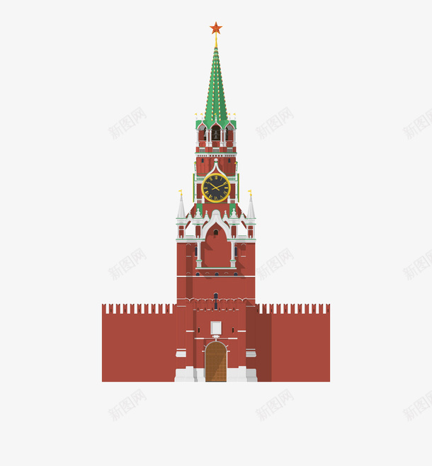 俄罗斯的钟楼png免抠素材_新图网 https://ixintu.com 俄罗斯 城堡 塔 钟楼 钟表