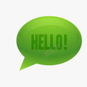 绿色立体对话框png免抠素材_新图网 https://ixintu.com HELLO 对话框 绿色