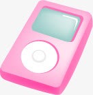 粉色卡通可爱随身MP3素材
