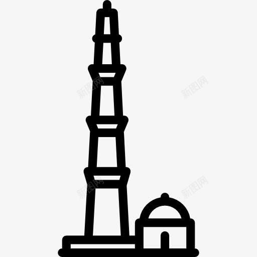 Qutbminar图标png_新图网 https://ixintu.com 亚洲 伊斯兰教 印度 地标建筑 库特布塔 建筑 纪念碑