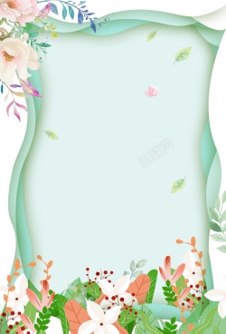 开春大戏海报创意小清新花朵花卉背景高清图片