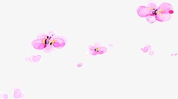 粉色烂漫花朵水彩素材