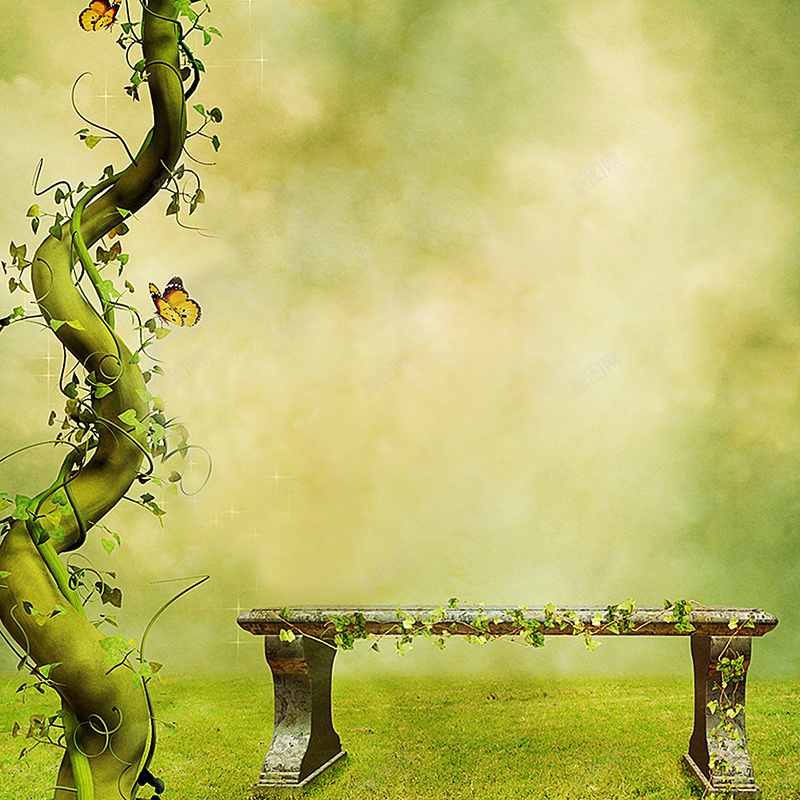 石凳边上的条腾是否通向天堂jpg设计背景_新图网 https://ixintu.com 梦幻 绿色 奇幻 美妙 石凳 植物 花朵 主图 摄影 风景