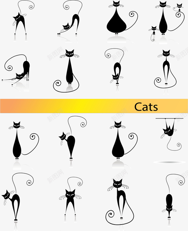 优雅猫图标psd_新图网 https://ixintu.com 优雅猫 创意 时尚 设计 造型