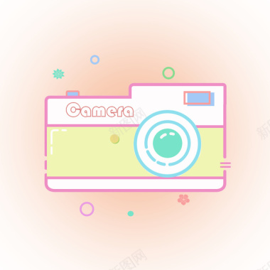 粉色少女MBE风相机图标图标