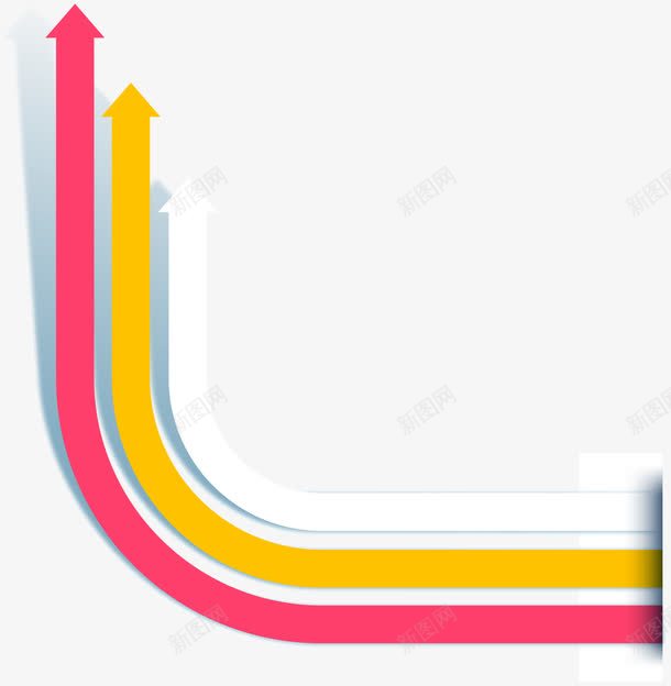 向上箭头png免抠素材_新图网 https://ixintu.com PNG免扣图下载 三箭头 向上 商务 彩条 装饰