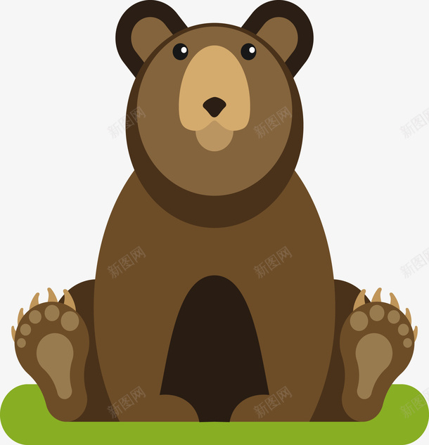 一只褐色大笨熊矢量图eps免抠素材_新图网 https://ixintu.com 一只熊 可爱 熊PNG 矢量熊 褐色 褐色熊 矢量图