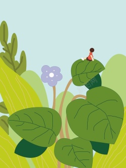 花草季美丽春季花草树木海报素材插画背景模板高清图片