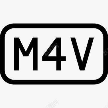 M4V文件类型符号界面矩形中风图标图标